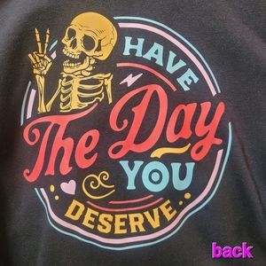Have the day you deserve hooded zip-up sweatshirt, old navy brand sz.10/12y